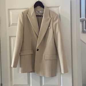 Zara cream oversized blazer
